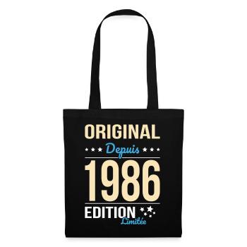 Original seit 1986 – 40-jähriges Jubiläum - Stoffbeutel - Schwarz - Vorne