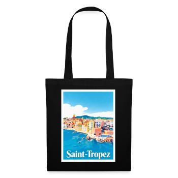 Saint-Tropez Côte d'Azur - Stoffbeutel - Schwarz - Vorne