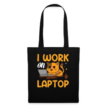 Cat work on laptop - Tote Bag - black - Front