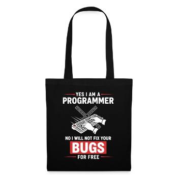 Humor Fixed Programmer No Bugs - Tote Bag - black - Front