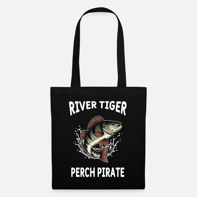 Angeln auf Barch River Tiger - Stoffbeutel - Schwarz