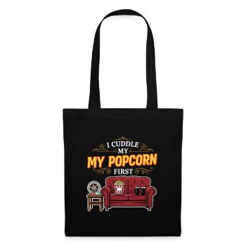 Cinéma Humour Citation Popcorn First - Sac en tissu - noir - Devant