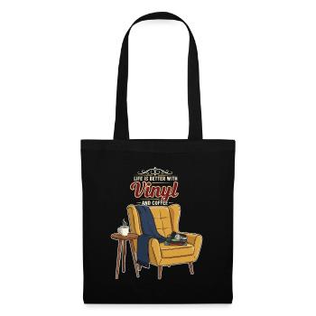 Vinyl Coffee Music Citation Better With Vinyl - Tote Bag - black - Front