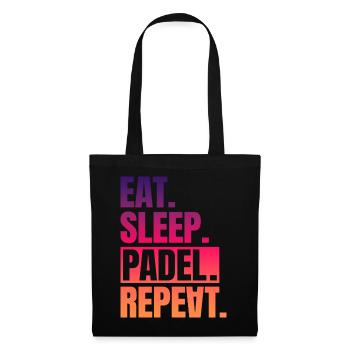 Eat Sleep Padel Repeat - Stoffbeutel - Schwarz - Vorne