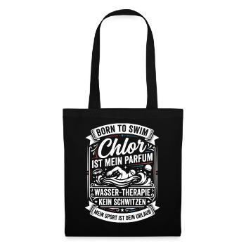 Le chlore est mon parfum : style nage - Sac en tissu - noir - Devant