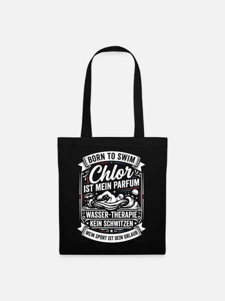 Chlor ist mein Parfum: Schwimm-Style - Stoffbeutel - Schwarz