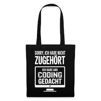 Sorry, I thought coding - Tote Bag - black - Front