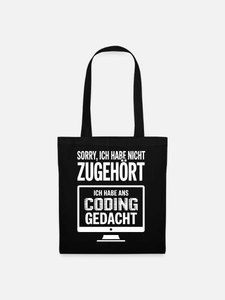 Sorry, ich habe Coding gedacht - Stoffbeutel - Schwarz