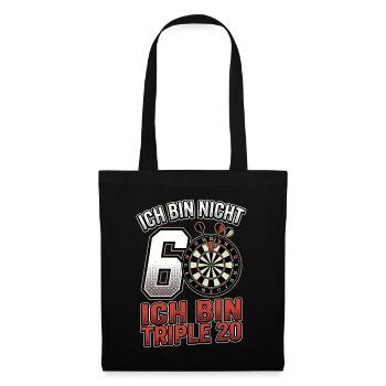 60. Geburtstag Dart Triple 20 - Stoffbeutel - Schwarz - Vorne