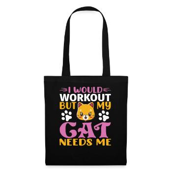 No workout cat needs me - Tote Bag - black - Front