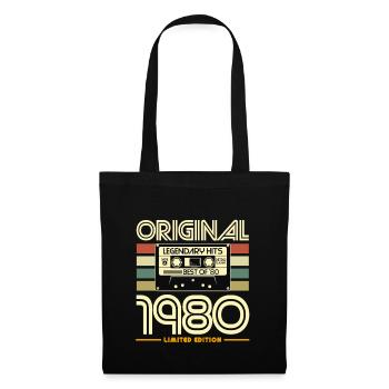 Original Hits 1980 Retro-Kassette - Stoffbeutel - Schwarz - Vorne