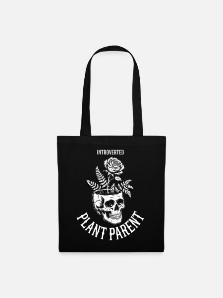 Introvertierter Pflanzenelternschädel - Stoffbeutel - Schwarz