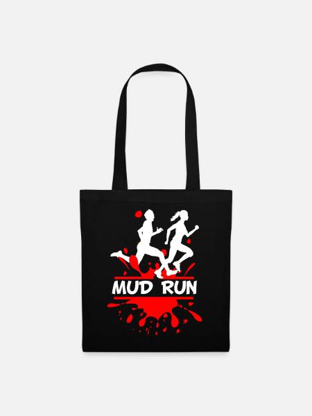Mud Run Duo – Splash Runner Design - Stoffbeutel - Schwarz