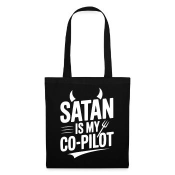 Satan ist mein Co-Pilot - Stoffbeutel - Schwarz - Vorne