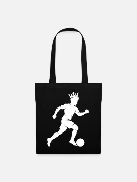 Fussballer Silhouette - Stoffbeutel - Schwarz