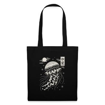 Jellyfish Nachtkunst Japans Stil - Stoffbeutel - Schwarz - Vorne