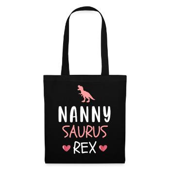 Nannysaurus Rex Nounou Dinosaure mignon - Sac en tissu - noir - Devant