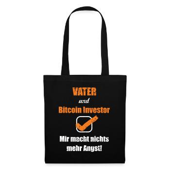 Bitcoin Crypto Dad wie ein normaler Dad - Stoffbeutel - Schwarz - Vorne