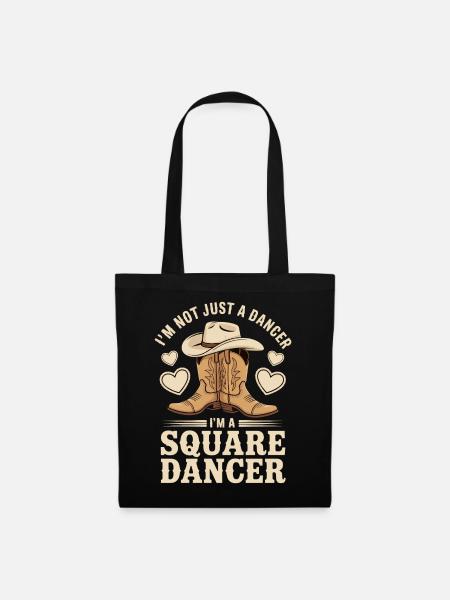 Square Dancing Square Dance Geschenk - Stoffbeutel - Schwarz