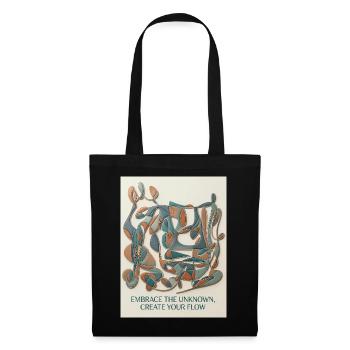 Embrace The Unknown Flow — Abstract Line Art - Tote Bag - black - Front