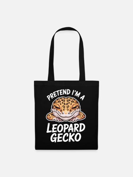 Leopardgecko Sprüche Lustige Leopardgecko Geschenk - Stoffbeutel - Schwarz