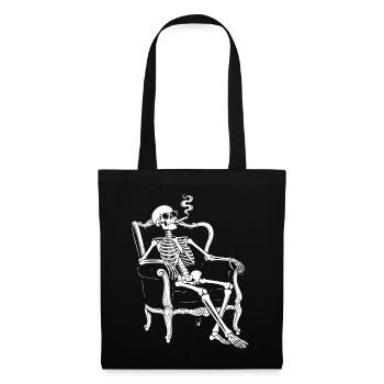 Skeleton on Sofa Smoke Chill - Tote Bag - black - Front