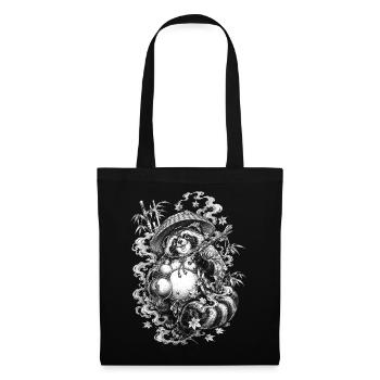 Japanese Tanuki in Irezumi Tattoo Style - Tote Bag - black - Front