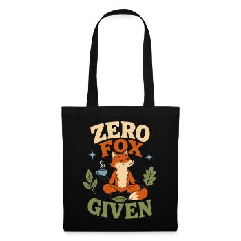 Zero Fox Given – Entspannter Fuchs beim Meditieren - Stoffbeutel - Schwarz - Vorne