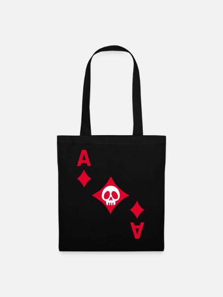 Diamantenschädel - Stoffbeutel - Schwarz