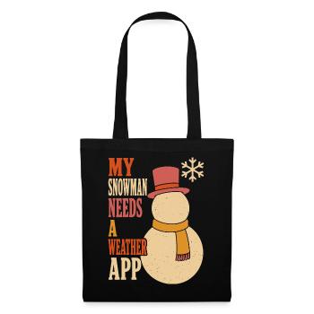 My Snowman Needs a Weather App - Stoffbeutel - Schwarz - Vorne