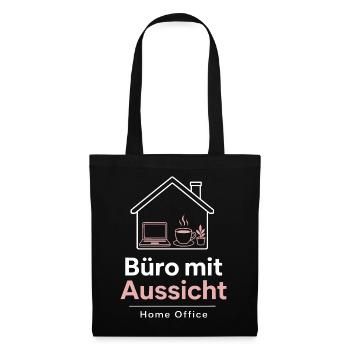 Büro mit Aussicht Illustration - Stoffbeutel - Schwarz - Vorne