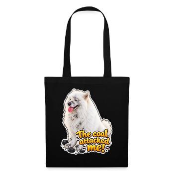 Der Hund und der Kohleangriff – Ein spielerisches Design - Stoffbeutel - Schwarz - Vorne