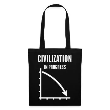 Civilization In Progress (Zivilisation / White) - Stoffbeutel - Schwarz - Vorne
