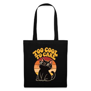 Too Cool To Care Retro Black Cat - Stoffbeutel - Schwarz - Vorne