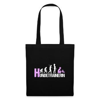 Hundetrainerin Evolution Pink Geschenk - Stoffbeutel - Schwarz - Vorne