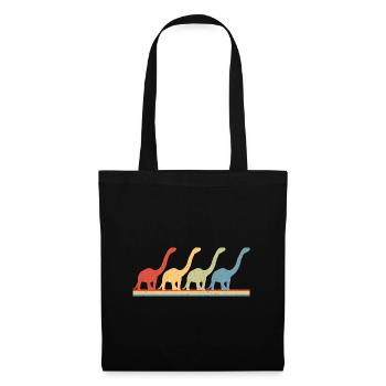Brontosaure Dino cadeau - Sac en tissu - noir - Devant