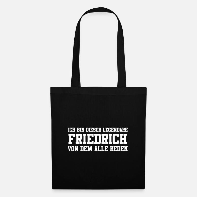 Friedrich Name Design - Stoffbeutel - Schwarz