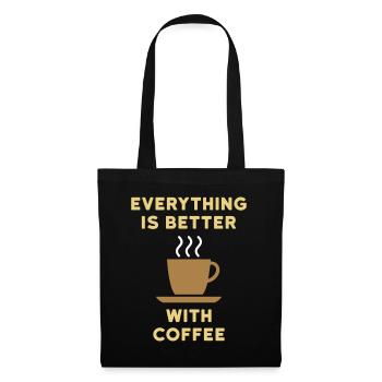 Tout va mieux avec le café - Sac en tissu - noir - Devant