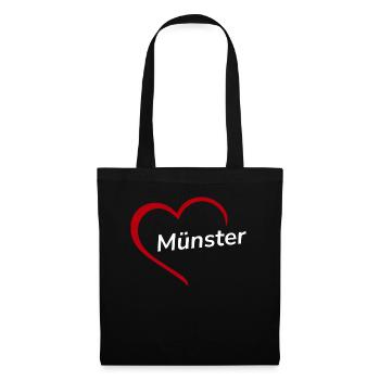 Münster avec cœur - Ma ville - J’aime - Sac en tissu - noir - Devant