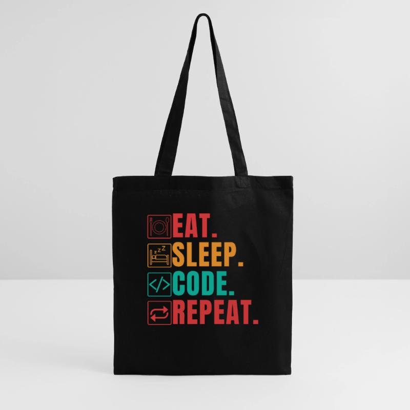 EAT SLEEP CODE REPEAT - FUNNY CODER Stoffbeutel