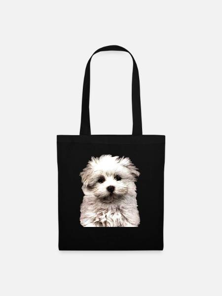 Bichon Maltais - Sac en tissu - noir
