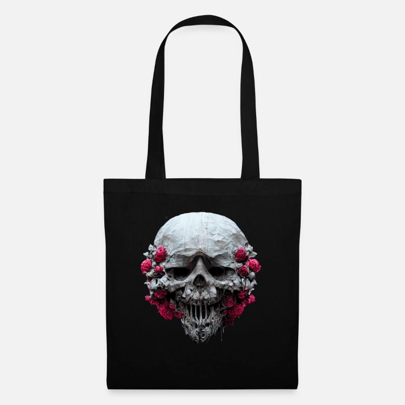 Laughing Rose Skull - Stoffbeutel - Schwarz