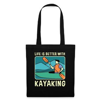 Life With Kayaking Paddling Water Sports Kayak - Tote Bag - black - Front