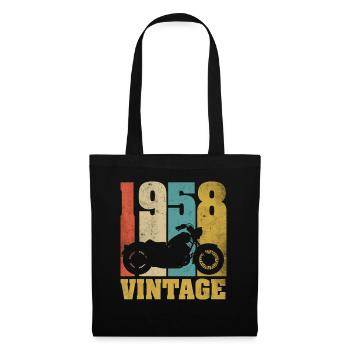 1958 Né anniversaire motard moto cadeau - Sac en tissu - noir - Devant