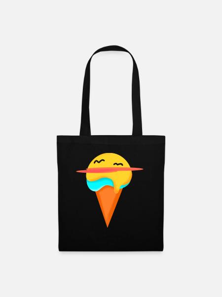 Sommer-Eis - Stoffbeutel - Schwarz