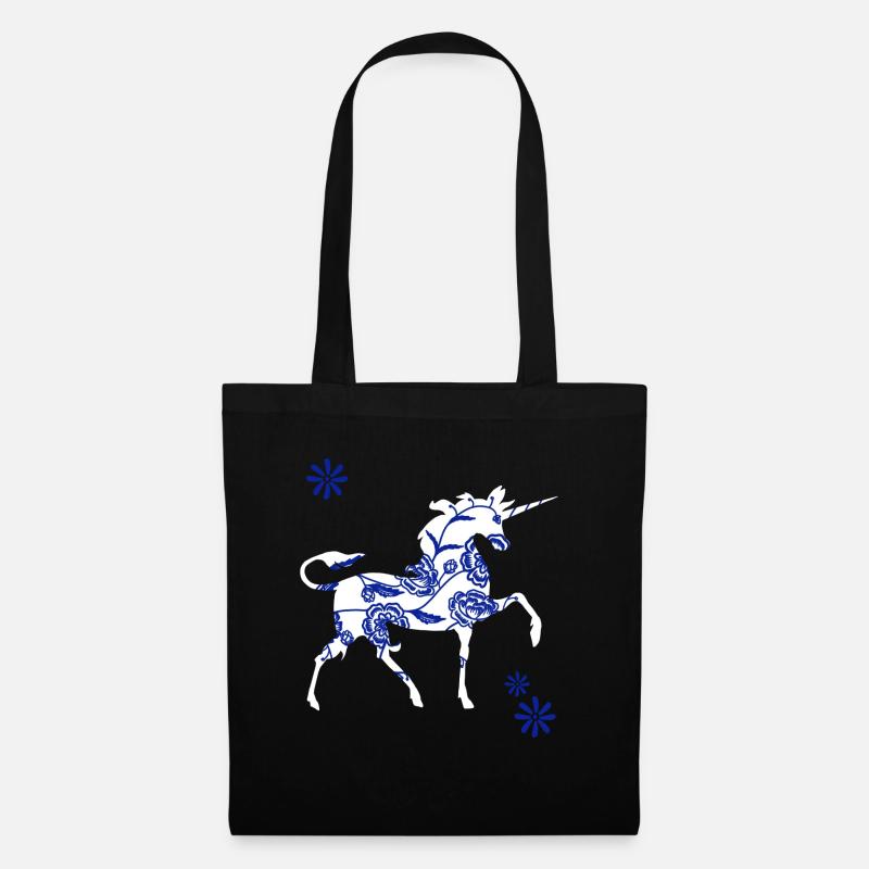 Chinoisery Einhorn - Stoffbeutel - Schwarz
