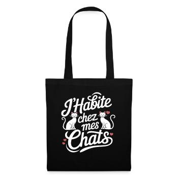 J'habite chez mes chats - Sac en tissu - noir - Devant