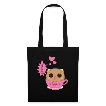 Chat Mignon - Sac en tissu - noir - Devant