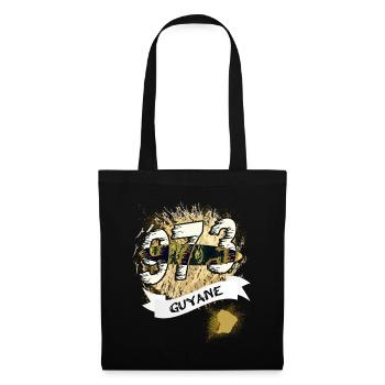Schöne Souvenir-Geschenkidee Karte von Guyana 973 - Stoffbeutel - Schwarz - Vorne