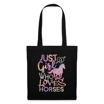 Juste une fille qui aime les chevaux Tee shirt Fille - Sac en tissu - noir - Devant